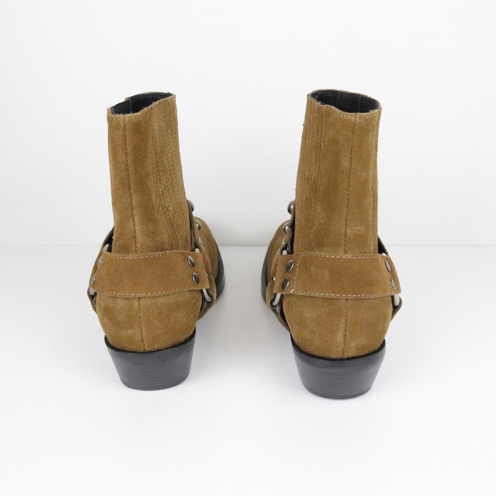 Anthropologie‎ Bibi Lou Moto Ankle Boots 39 Suede Square Toe - Picture 9 of 12